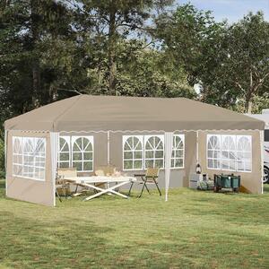 Rastezljivi šator za zabave 575 x 289 x 245 cm Krem - Krem / 575 x 289 x 245 cm