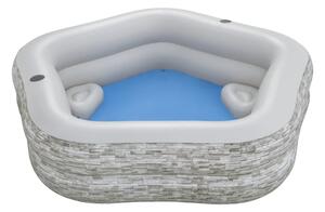 Napuhani vrtni bazen za obitelj 213x206x53cm BESTWAY + napuhane sjedalice + držači za čaše
