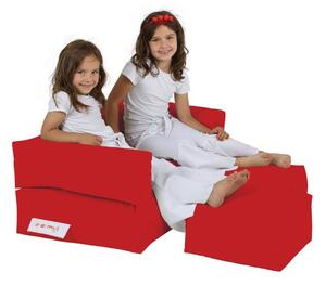 Atelier Del Sofa Vreća za sjedenje, Kids Double Seat Pouf - Red