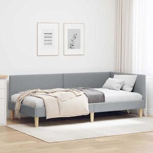 Kutni okvir kreveta s uzglavljem Svijetlo siva 100 cm x 200 cm - Svjetlosiva / 100 cm x 200 cm