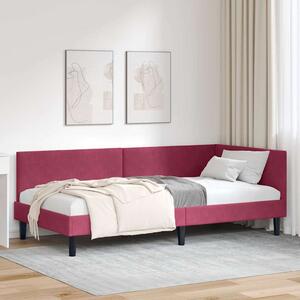 Kutni okvir kreveta Vinska crvena 80 cm x 200 cm Baršun - Crvena / 80 cm x 200 cm