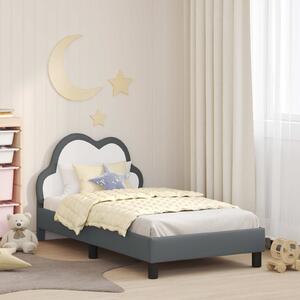 Krevet za djecu s uzglavljem Svjetlosiva 80 x 160 cm PU - Svjetlosiva / 80 x 160 cm