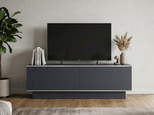 TV komoda ALVIN 135 cm, antracit/srebrna