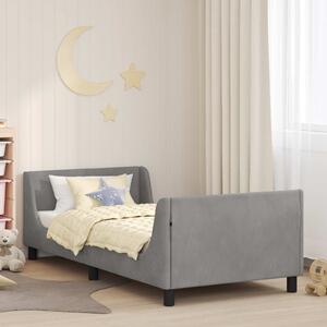 Krevet za djecu s uzglavljem Svjetlosiva 80 x 200 cm Baršun - Svjetlosiva / 80 x 200 cm