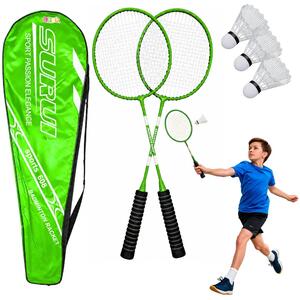 Set badmintonskih reketa s 3 šatora – zelena navlaka