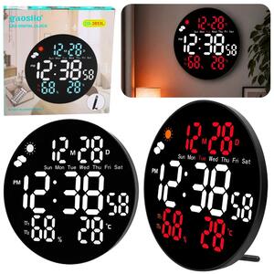 Digitalni LED zidni sat s datumom, temperaturom i vlažnosti, alarmom, daljinskim upravljačem 25 cm