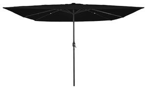 Vrtni suncobran Crna 295 x 295 x 245 cm Poliester i čelik - Crna / 295 x 295 x 245 cm