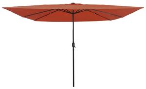 Vrtni suncobran Terakota 295 x 295 x 245 cm Poliester i čelik - Cinober / 295 x 295 x 245 cm