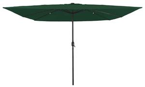 Vrtni suncobran Zelena 295 x 295 x 245 cm Poliester i čelik - Zelena / 295 x 295 x 245 cm