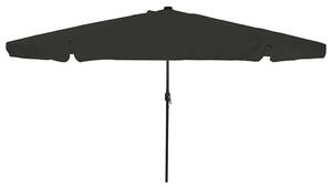 Vrtni suncobran S LED lampica Crna 395 x 395 x 245 cm Poliester - Crna / 395 x 395 x 245 cm