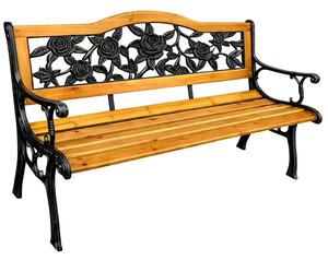 Drveno-metalna vrtna klupa s naslonom Lean, 125 cm