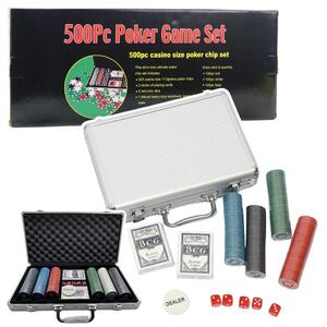 Poker set, aluminijska kutija, 500 žetona