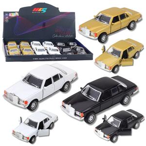 Klasični metalni automobil 1:32, povlačni pogon, svjetla i zvukovi, otvarajuća vrata, mix