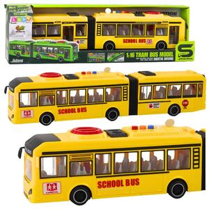 Zglobni školski autobus Otvaranje vrata Svjetla Zvuci Žuto 1:16