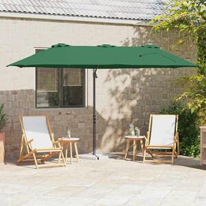Suncobran Zelena 372 x 198 x 243 cm Poliester i aluminij - Zelena / 372 x 198 x 243 cm