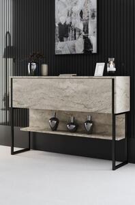 Woody Fashion Komoda LUXE, boja Travertine, crna boja