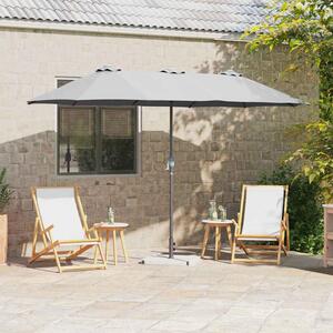 Vrtni suncobran Pijesak 370 x 197 x 239 cm Poliester i aluminij - Smeđa / 370 x 197 x 239 cm