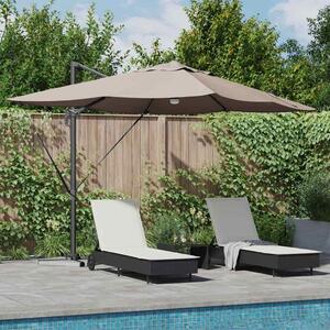 Suncobran Sivo-smeđa 351 x 250 x 253 cm Poliester i aluminij - Smeđesiva / 351 x 250 x 253 cm