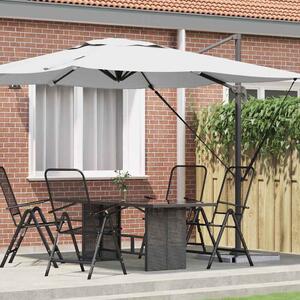 Roma Suncobran Bež 286 x 284 x 265 cm Aluminij i poliester - Svjetlosiva / 286 x 284 x 265 cm
