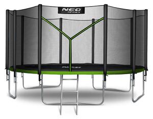 Vrtni trampolin Neo-Sport, Ø 465 cm (15 ft), vanjska mreža i ljestve, siva, var. NS-15Z231