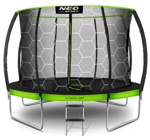 Profilirani vrtni trampolin Neo-Sport, Ø 435 cm (14 stopa), unutarnja mreža, siva, var. NS-14C221