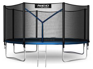 Vrtni trampolin Neo-Sport s vanjskom mrežom i ljestvama, Ø 404 cm (13 stopa), siva