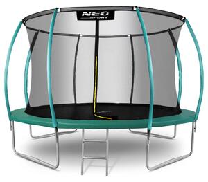 Profilirani vrtni trampolin Neo-Sport, Ø 374 cm (12 ft), unutarnja mreža, siva