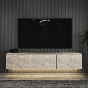 Woody Fashion TV stalak NEON ILLUMINATED, boja Travertine