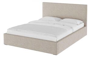 Bež tapecirani bračni krevet s prostorom za pohranu s podnicom 140x200 cm Bufo Bed – MESONICA