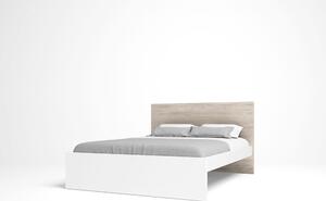 Bijeli/u prirodnoj boji bračni krevet u dekoru hrasta 140x190 cm Sahara – Marckeric