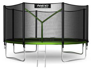 Vrtni trampolin Neo-Sport, Ø 374 cm (12 ft), vanjska mreža i ljestve, siva, var. NS-12Z231