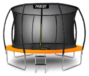 Profilirani vrtni trampolin Neo-Sport, Ø 374 cm (12 ft), unutarnja mreža, siva, var. NS-12C201