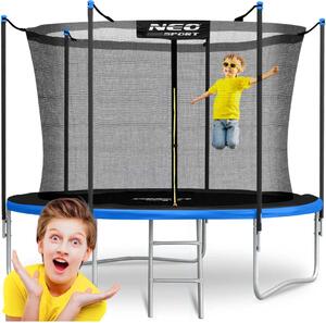 Vrtni trampolin Neo-Sport, Ø 312 cm (10 ft), unutarnja mreža i ljestve, siva, var. NS-10W241