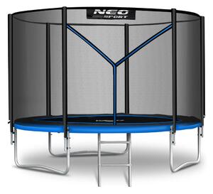 Vrtni trampolin Neo-Sport, Ø 252 cm (8 ft), vanjska mreža i ljestve, siva