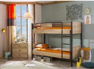 Crno-natur dječji krevet na kat 90x200 cm Mocha - Kalune Design