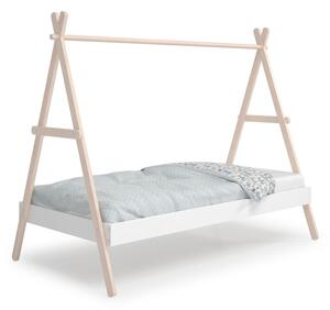 Bijeli/u prirodnoj boji dječji krevet od masivnog bora u obliku kućice 90x200 cm Trufa – Marckeric