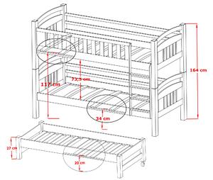 Zondo Dječji krevet 90 x 200 cm BLAIR (s podnicom i prostorom za odlaganje) (bijela). 1013305