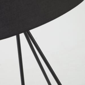 Crna podna lampa s tekstilnim sjenilom (visina 157 cm) Ikia - Kave Home