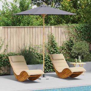 Vrtni suncobran Tamno siva Ø 240 x 260 cm bambus - Siva / Ø 240 x 260 cm