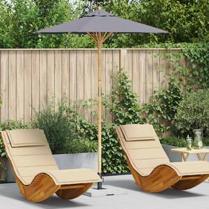 Vrtni suncobran Tamno siva Ø 180 x 230 cm bambus - Siva / Ø 180 x 230 cm