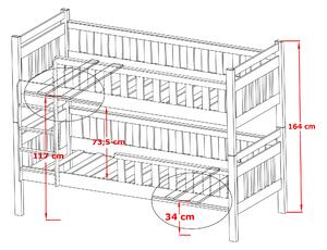 Zondo Dječji krevet 80 x 180 cm KARLA (s podnicom i prostorom za odlaganje) (borovina). 1013196