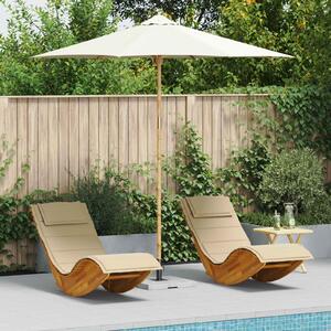 Vrtni suncobran Krem bijela Ø 270 x 260 cm bambus - Bijela / Ø 270 x 260 cm