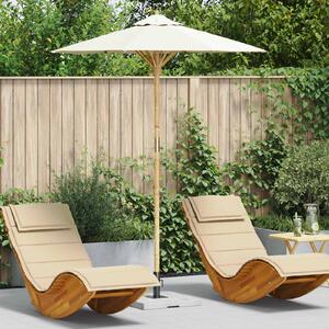 Vrtni suncobran Krem bijela Ø 180 x 230 cm bambus - Bijela / Ø 180 x 230 cm