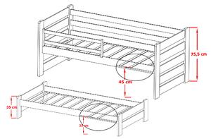 Zondo Dječji krevet 80 x 180 cm SIMO (s podnicom i prostorom za odlaganje) (bijela). 1012997