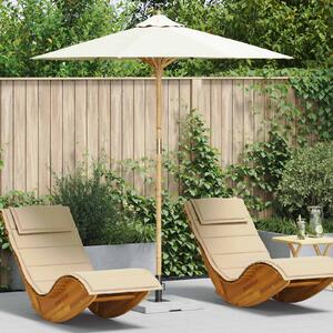Vrtni suncobran Krem bijela Ø 217 x 230 cm bambus - Bijela / Ø 217 x 230 cm