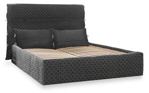 Crni tapecirani bračni krevet s podnicom 180x200 cm Sleepy Luna - Miuform