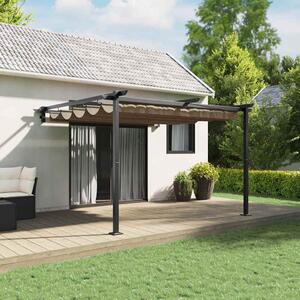 Gazebo 300 x 300 x 200 cm Sivosmeđa Poliester - Smeđesiva / 300 x 300 x 200 cm