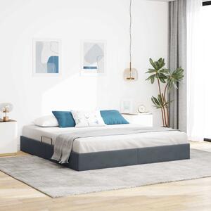 Otomanski krevet s pohranom Tamnosiva 180 x 200 cm Baršun - Tamnosiva / 180 x 200 cm