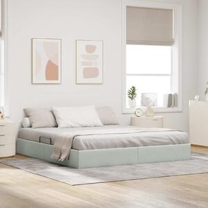 Otomanski krevet s pohranom Svjetlosiva 160 x 200 cm Baršun - Svjetlosiva / 160 x 200 cm