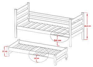 Zondo Dječji krevet 80 x 180 cm MONTY (s podnicom i prostorom za odlaganje) (borovina). 1013028